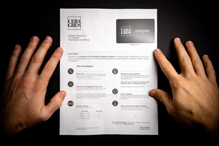 Membership card printed on instruction sheet printed by Pentagon Printing